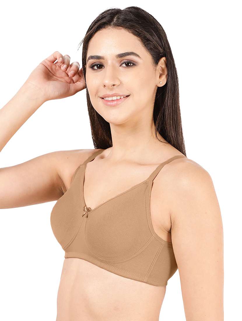 beige cotton blend tshirt bra - 19688570 - Standard Image - 1