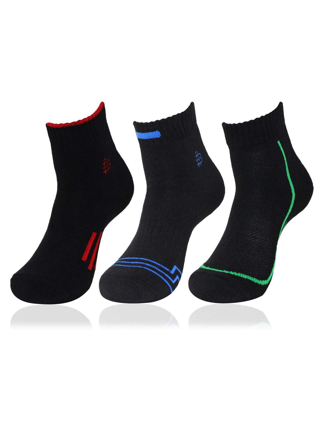 Set Of 3 Ankle Length Socks