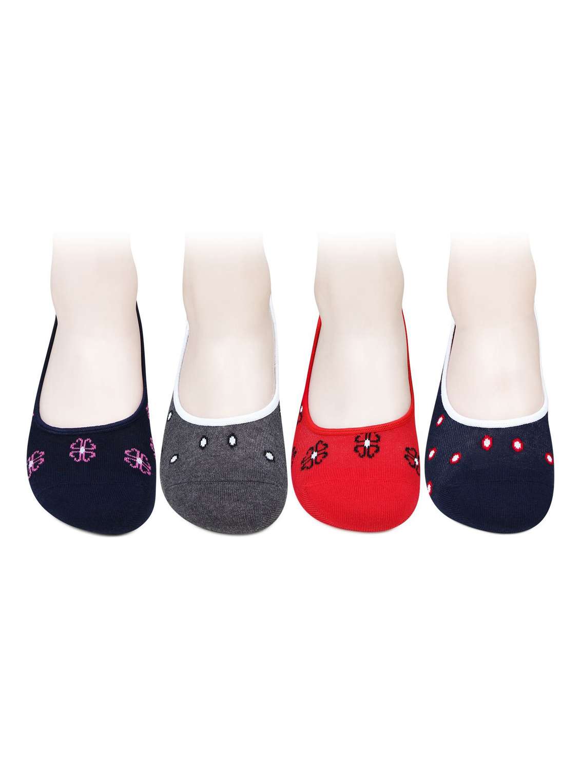 pack of 4 multi colored no show sock