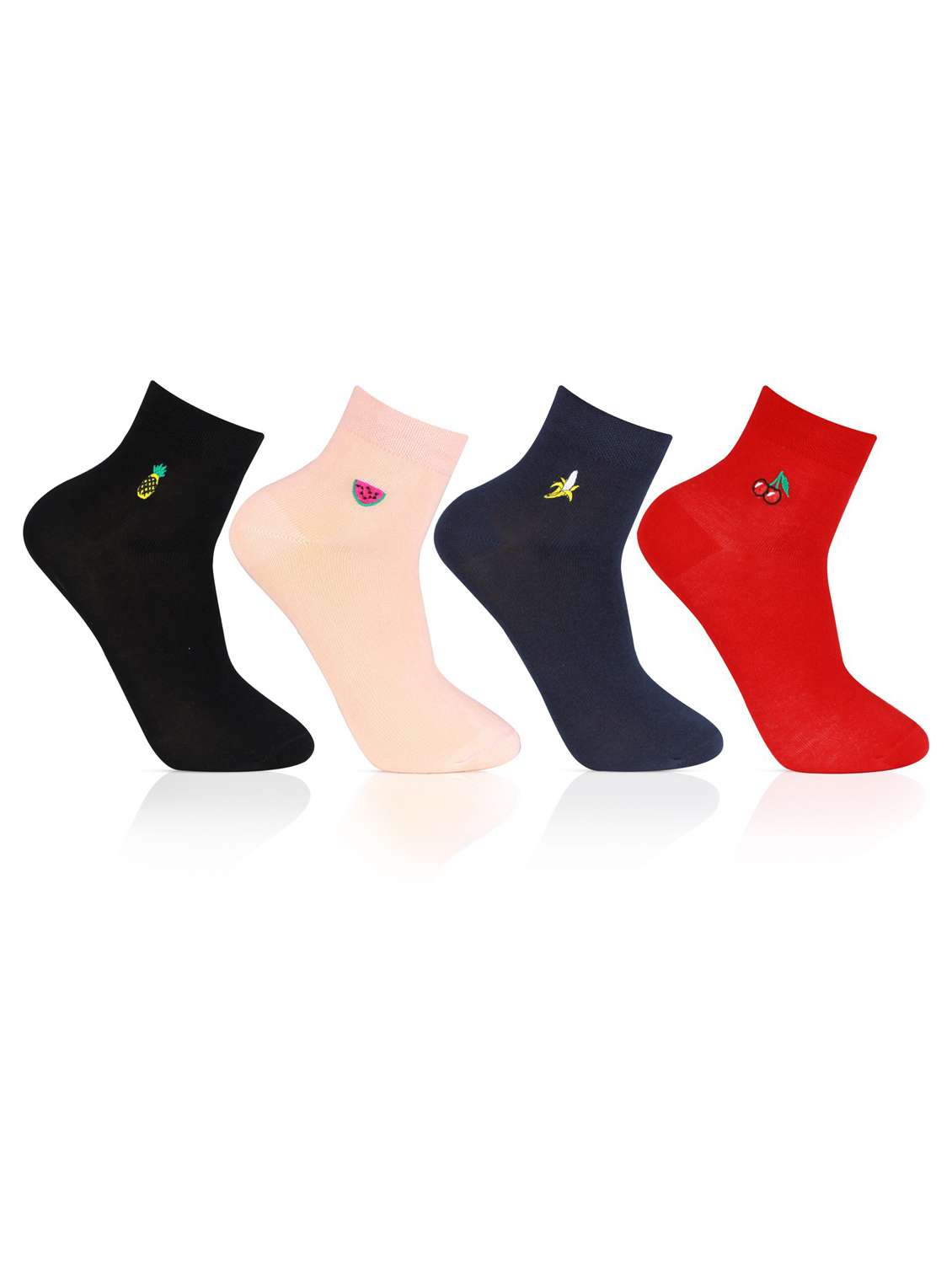 pak of 4 multi coloured ankle socks