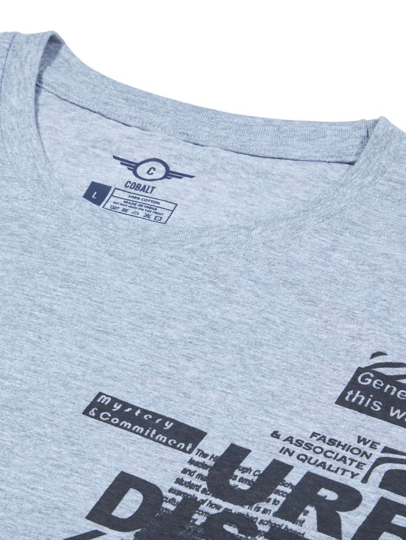 men round neck placement print t-shirt - 19689012 -  Standard Image - 4