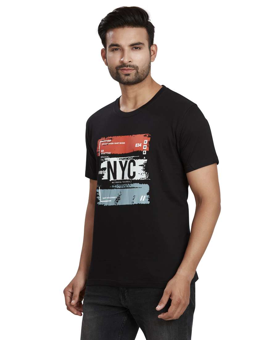 round neck printed regular t-shirt - 19689016 -  Standard Image - 1