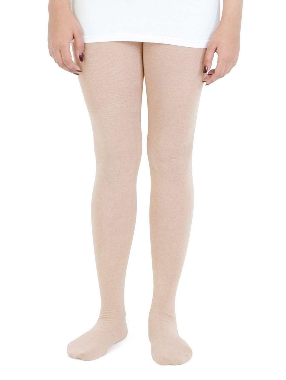 beige polyester blend stocking