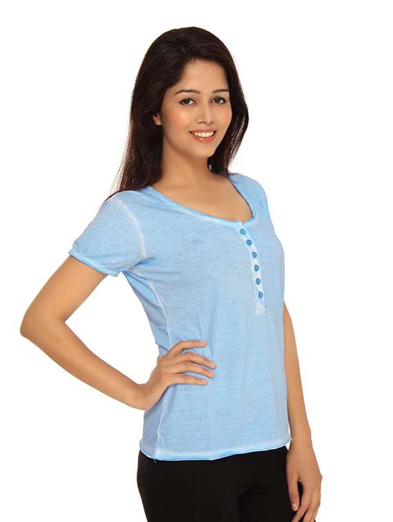women's plain round neck t-shirt - 19689122 - Standard Image - 1