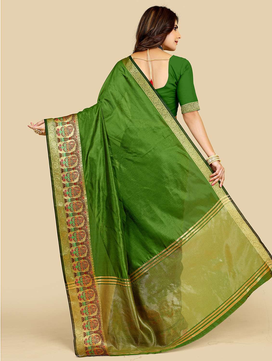 solid with border plain saree - 19690204 -  Standard Image - 1