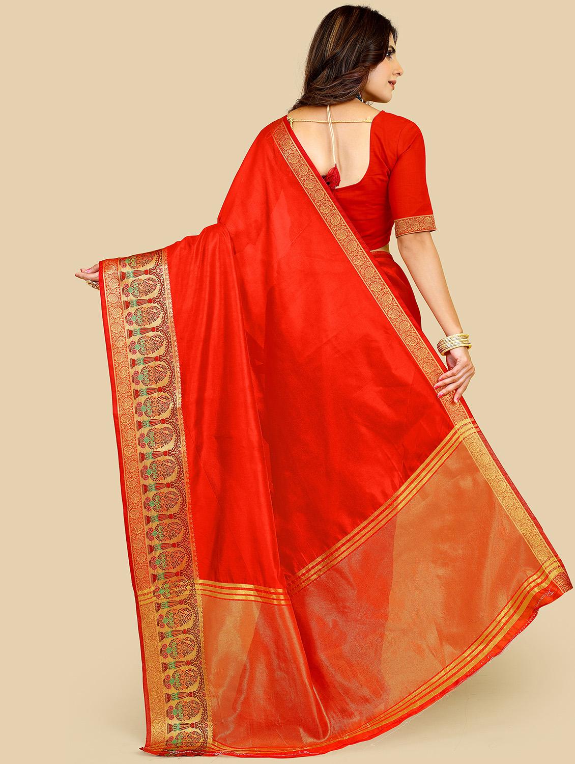 solid with border plain saree - 19690205 - Standard Image - 1