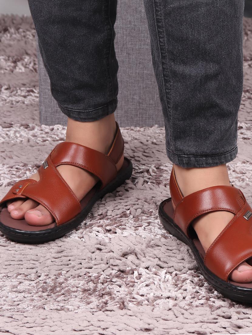 tan leather back strap sandals - 19690303 - Standard Image - 1