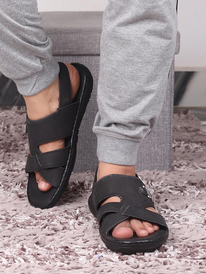 black leather back strap sandals - 19690304 - Standard Image - 1