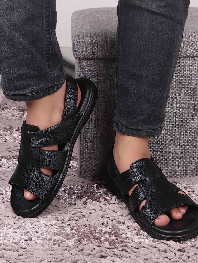 black leather back strap sandals - 19690305 -  Standard Image - 1