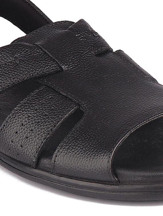 black leather back strap sandals - 19690305 - Standard Image - 4
