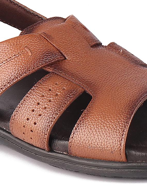 tan leather back strap sandals - 19690306 - Standard Image - 4