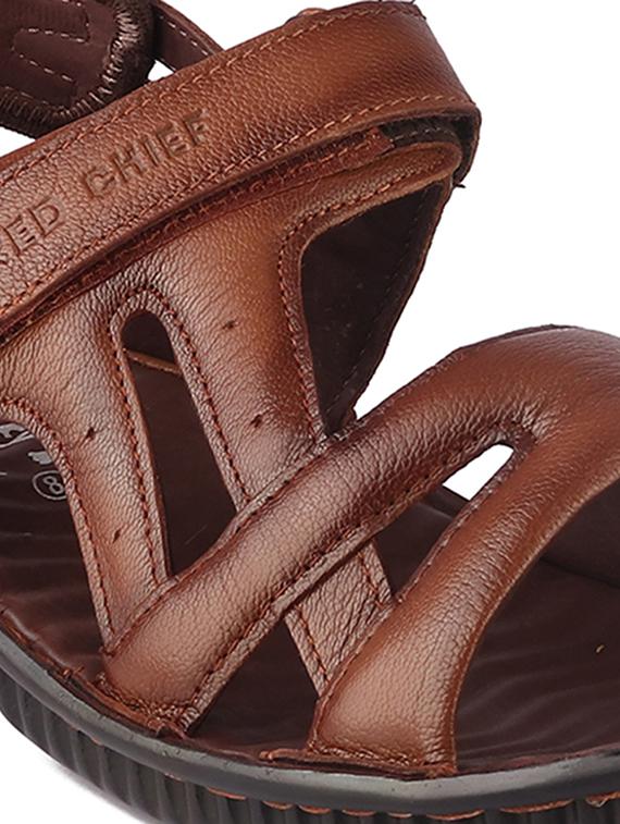 tan leather back strap sandals - 19690309 - Standard Image - 4
