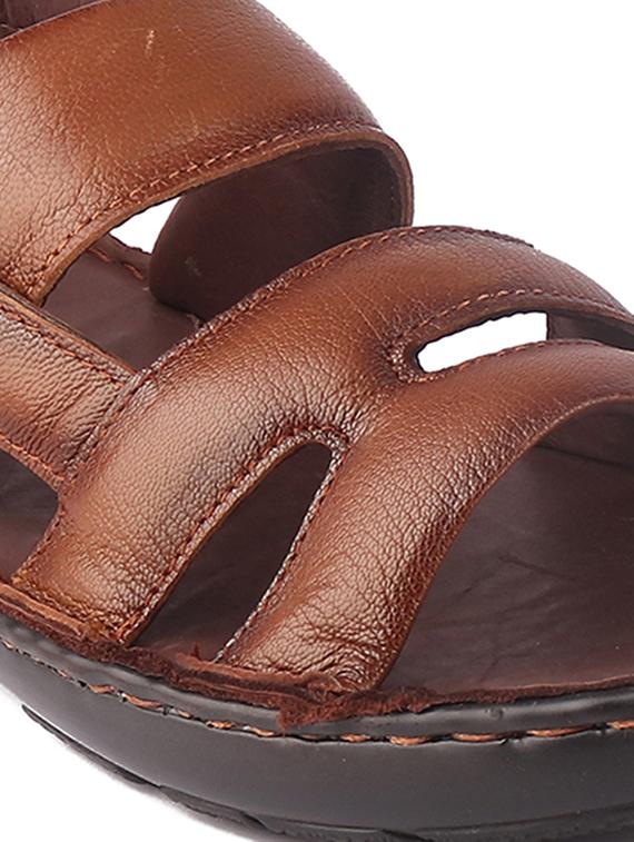 tan leather back strap sandals - 19690310 - Standard Image - 4