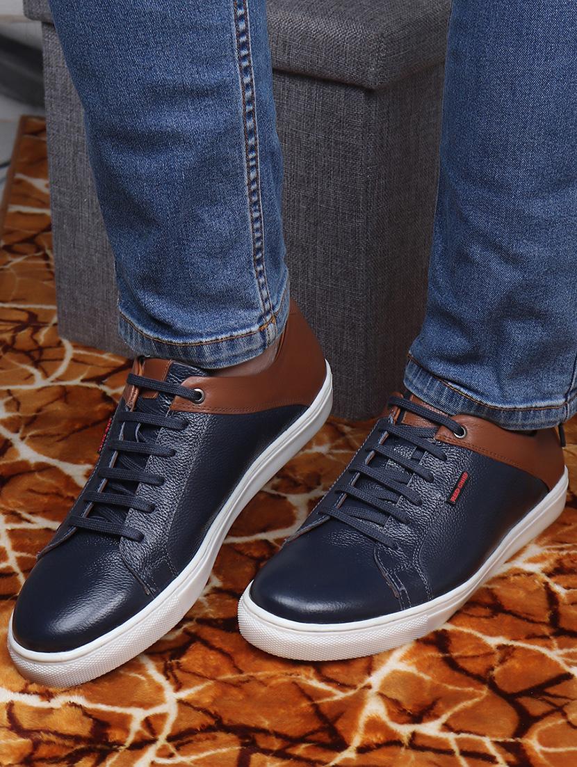 blue leather lace up sneakers - 19690325 -  Standard Image - 1