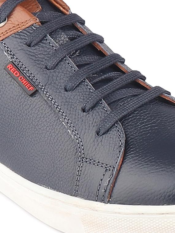 blue leather lace up sneakers - 19690325 - Standard Image - 4