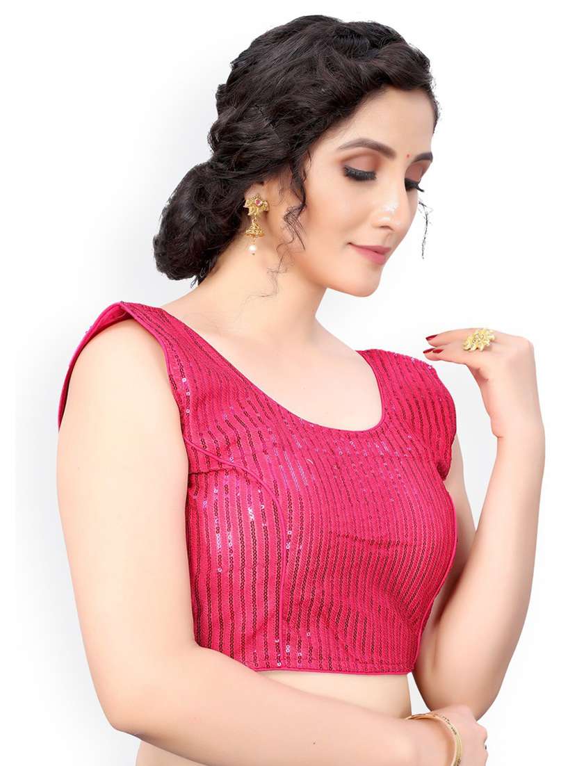pink georgette regular blouse - 19690352 -  Standard Image - 1