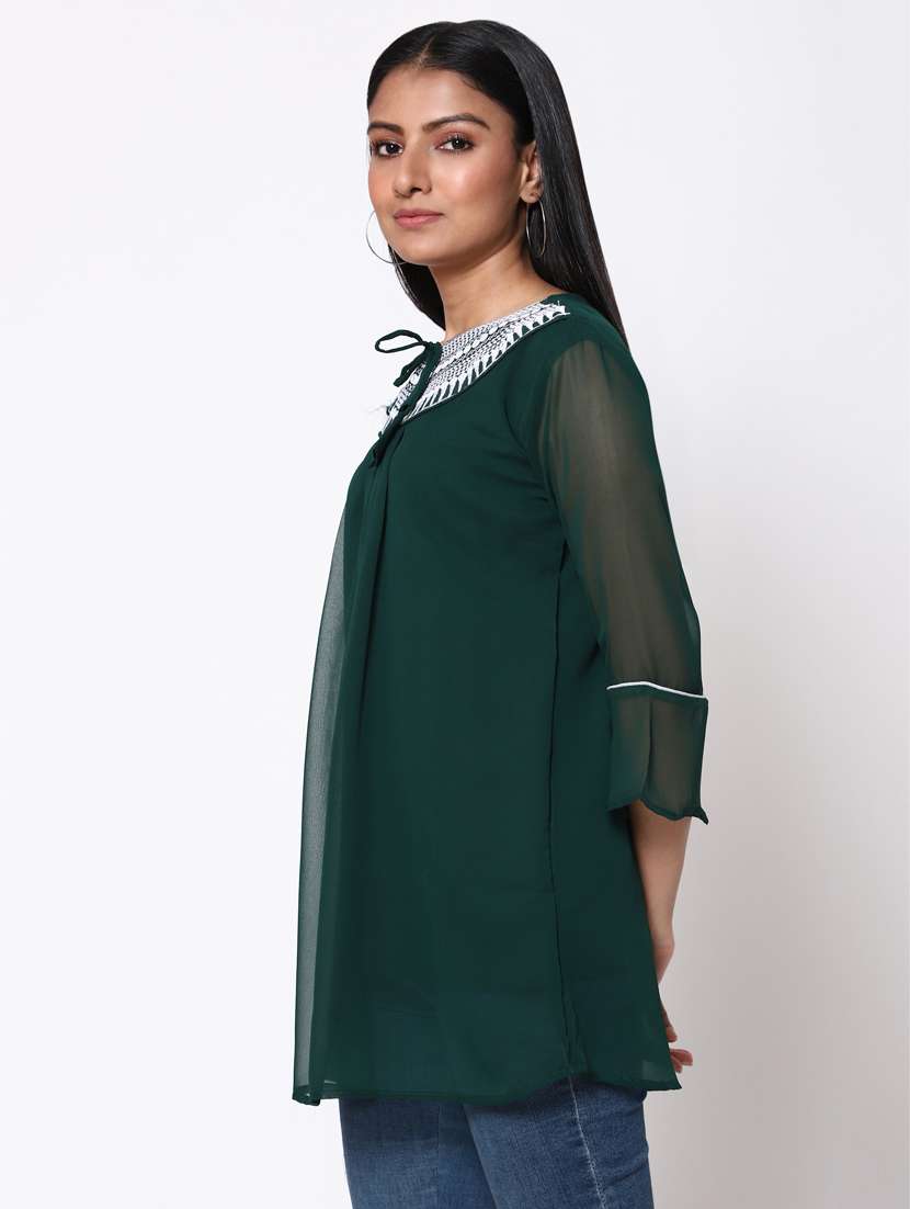 embroidered regular top - 19690393 -  Standard Image - 1