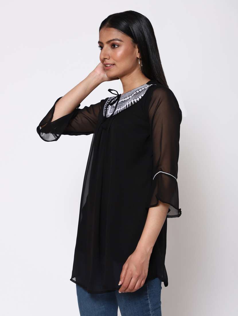 embroidered regular top - 19690395 - Standard Image - 1