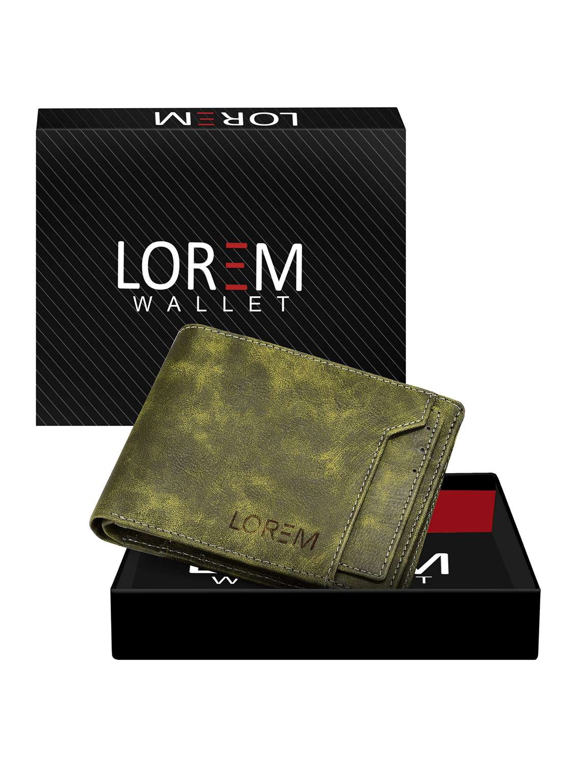 green leatherette wallet