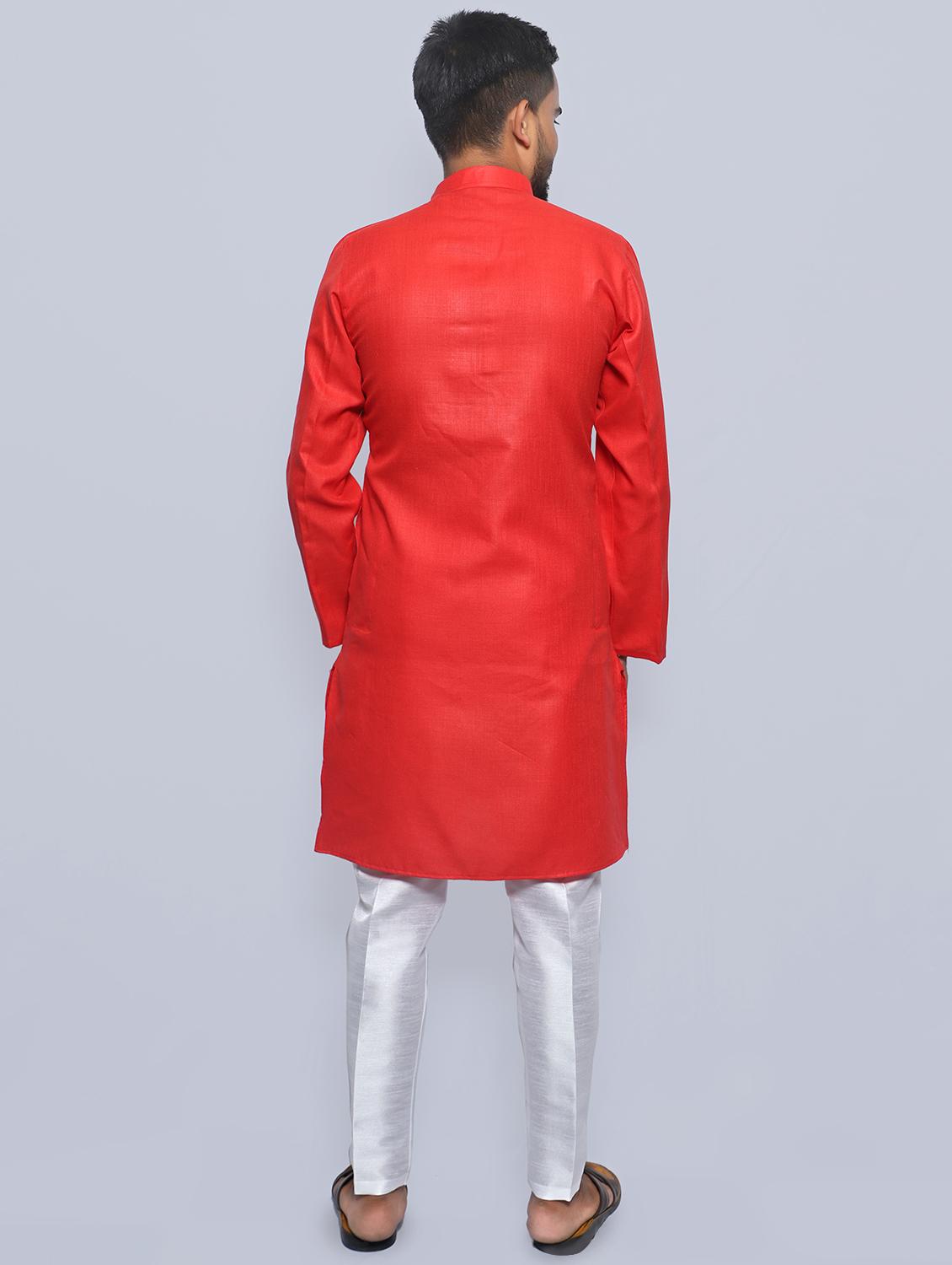 red kurta pyjama ethnic wear set - 19691222 -  Standard Image - 1