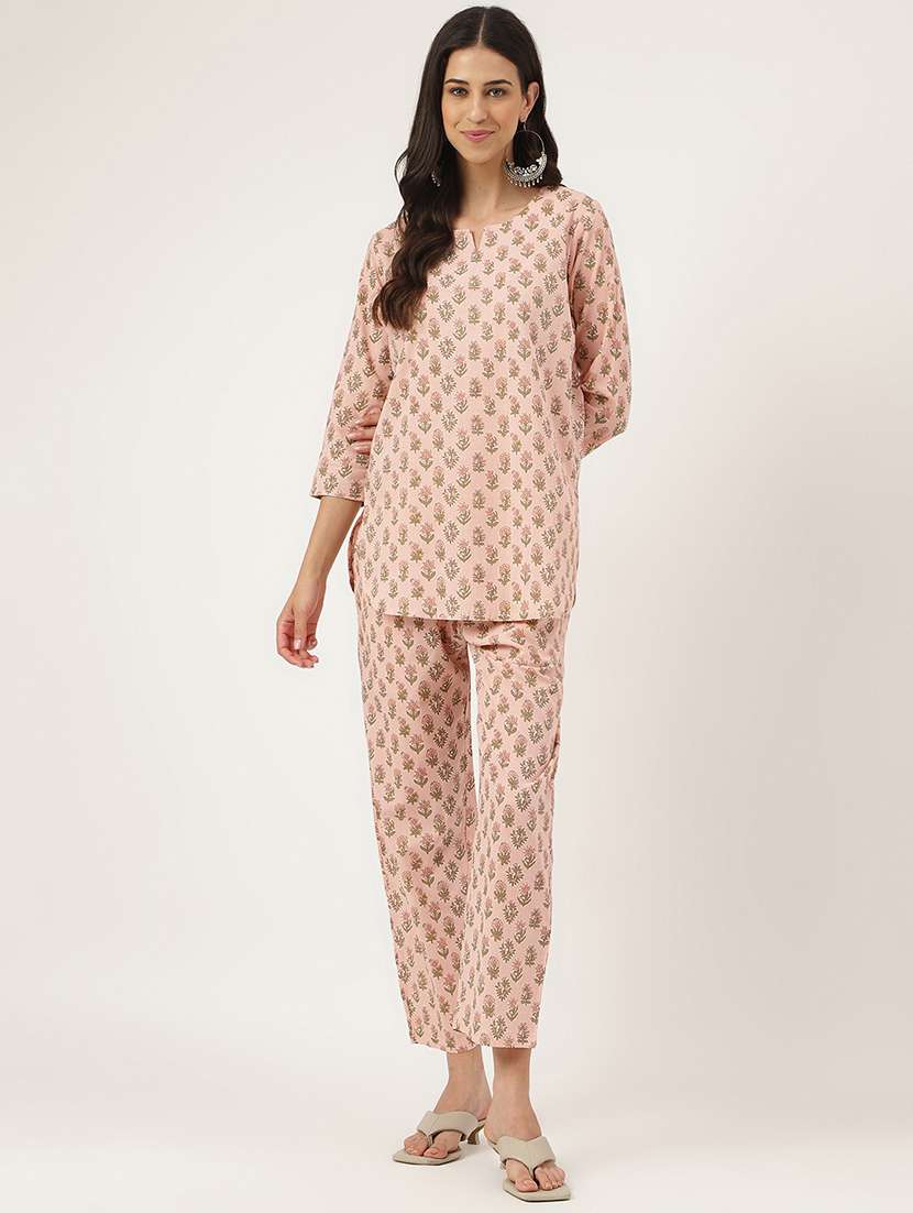 women printed full length night suit set - 19691369 - Zoom Image - 0