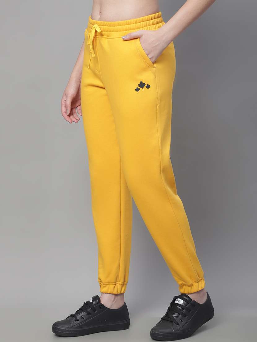 yellow cotton blend track pants - 19691535 -  Standard Image - 1