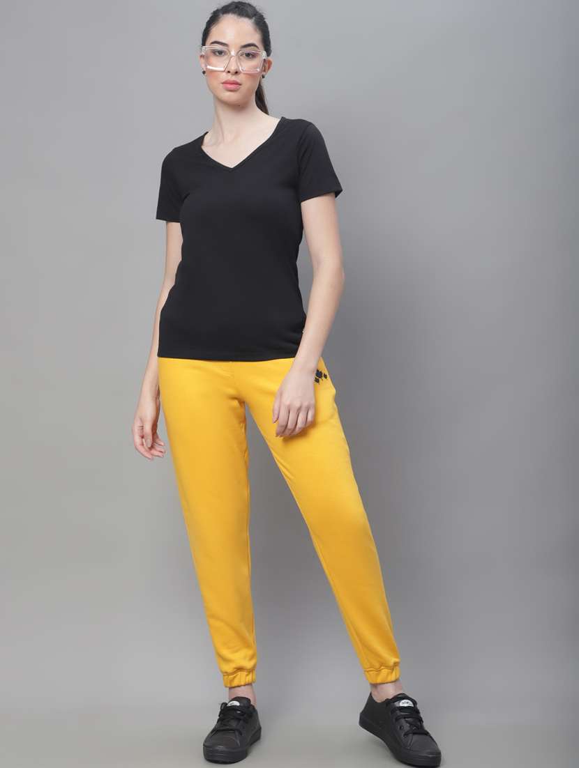 yellow cotton blend track pants - 19691535 -  Standard Image - 4