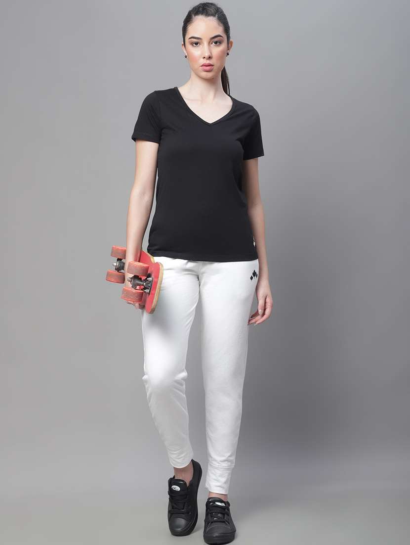 white cotton blend track pants - 19691536 -  Standard Image - 4