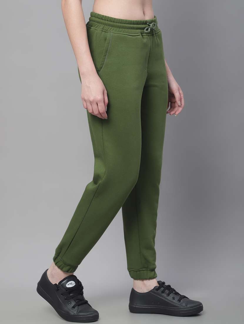 Green Cotton Blend Track Pants - 19691540 -  Standard Image - 1