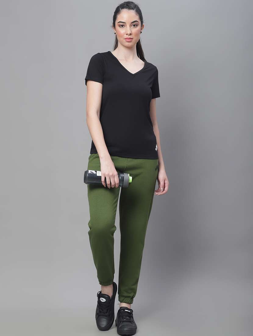 Green Cotton Blend Track Pants - 19691540 -  Standard Image - 4