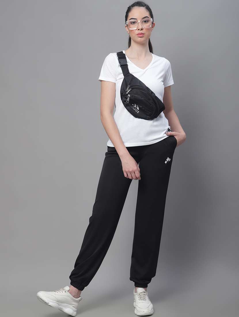 black cotton blend track pants - 19691542 -  Standard Image - 4