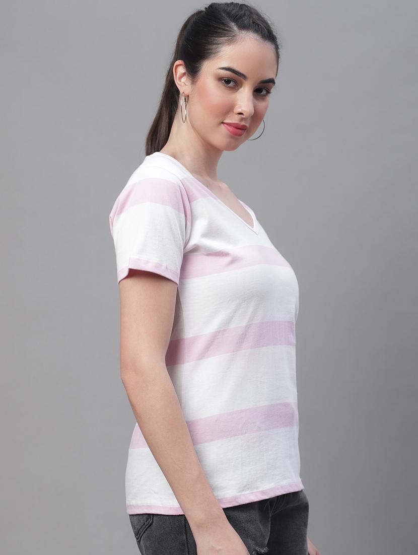 women's color block v neck t-shirt - 19691630 - Standard Image - 1