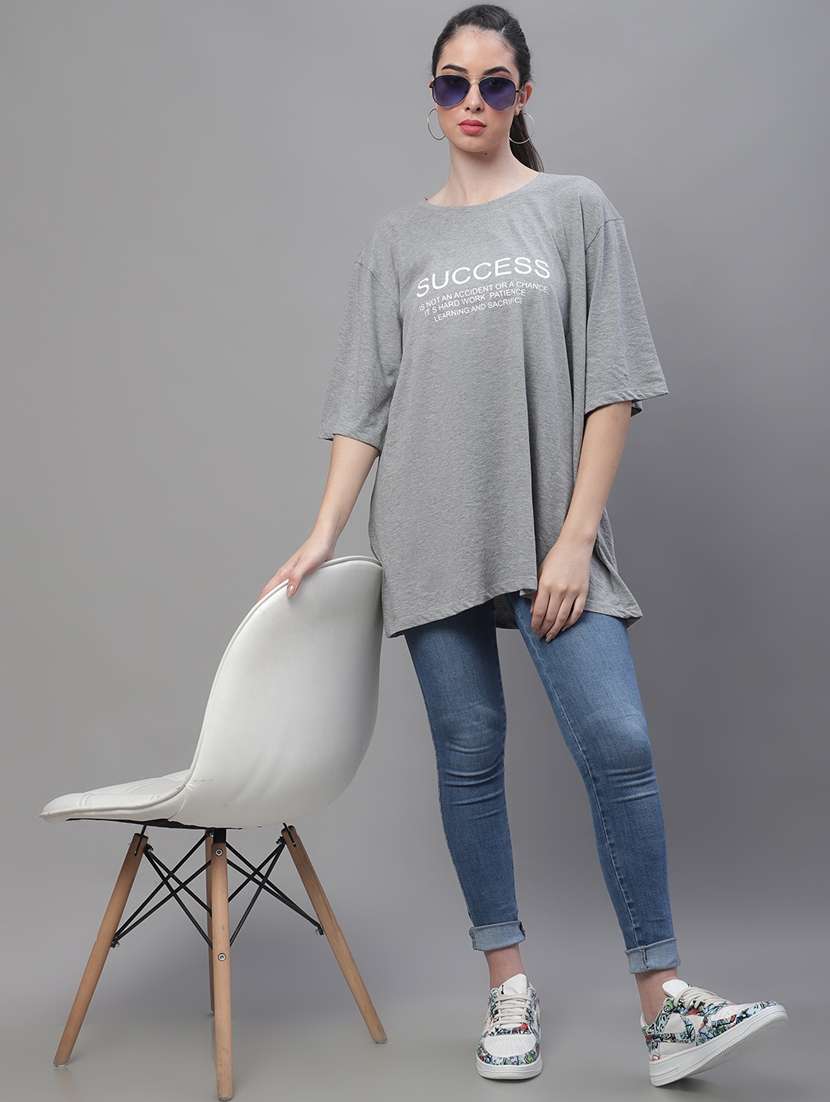 women's front print round neck t-shirt - 19691638 -  Standard Image - 4