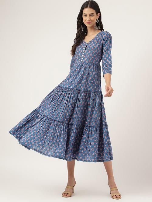 women's tiered dress floral dress - 19693152 - Standard Image - 0