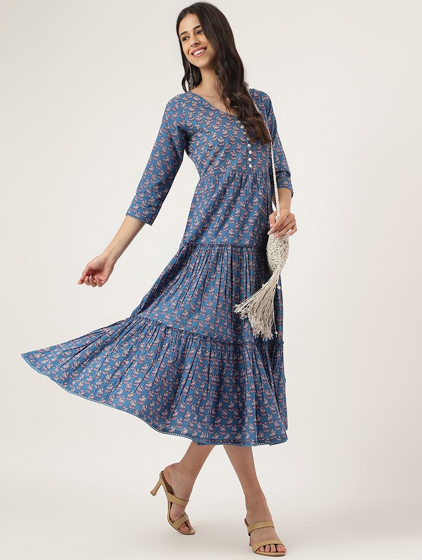 women's tiered dress floral dress - 19693152 - Standard Image - 1