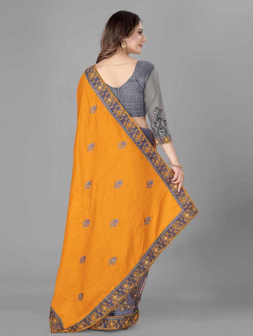 multi colored self design embroidered saree with blouse - 19693189 - Standard Image - 1