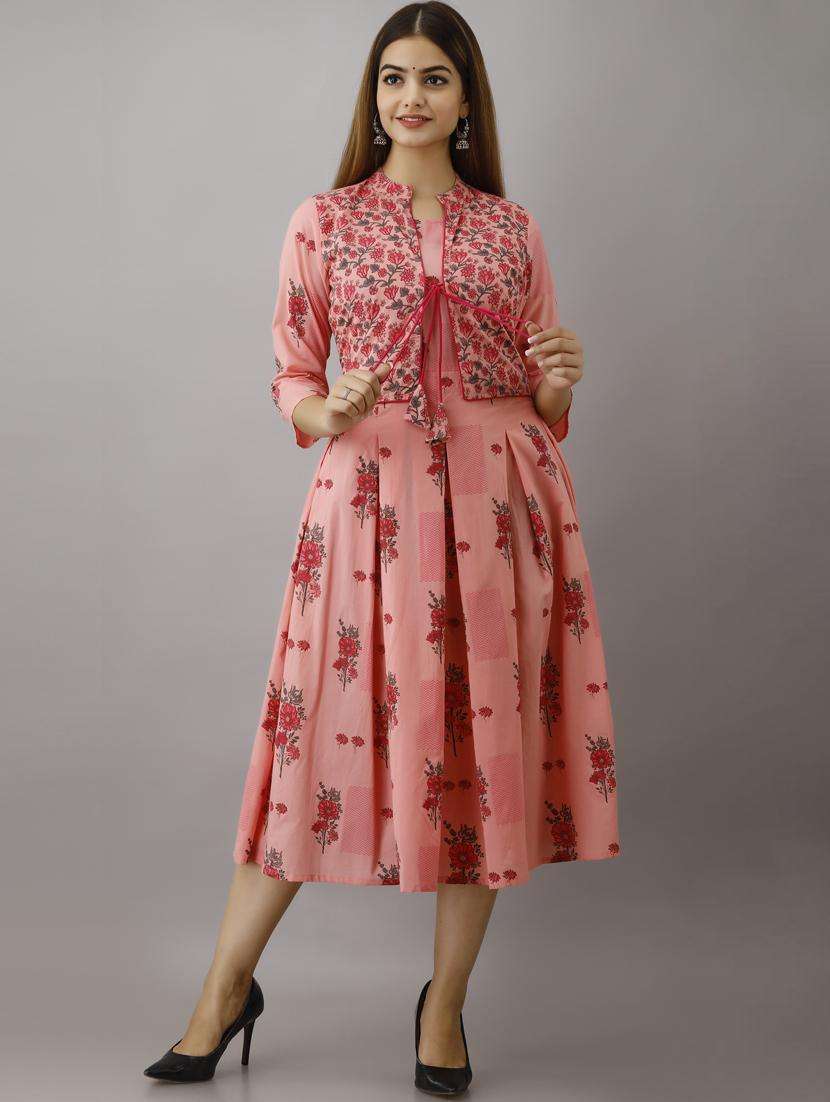 women mandarin collar printed flared dress