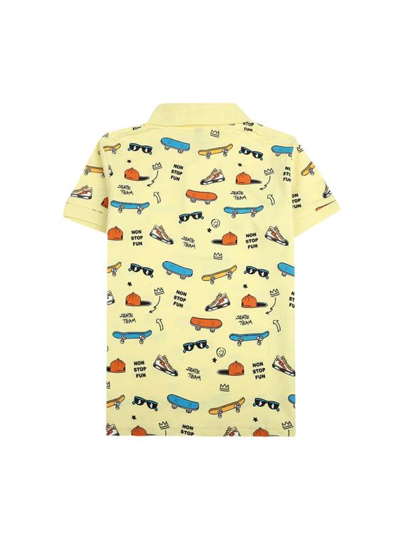 yellow printed polo neck t-shirt - 19694089 -  Standard Image - 1