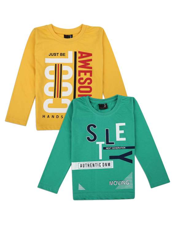 boys pack of 2 printed t-shirts
