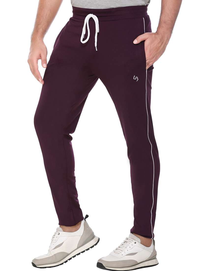 mid rise solid ankle length track pant - 19694594 -  Standard Image - 1