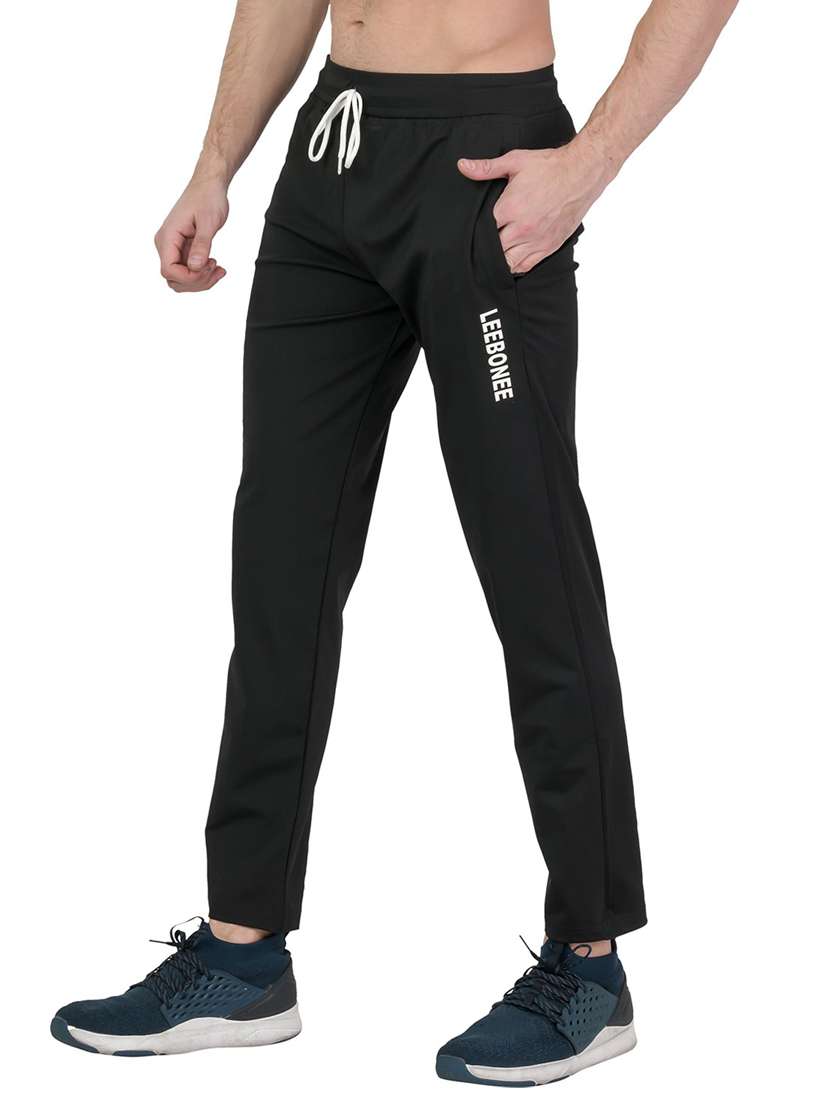 mid rise solid ankle length track pant