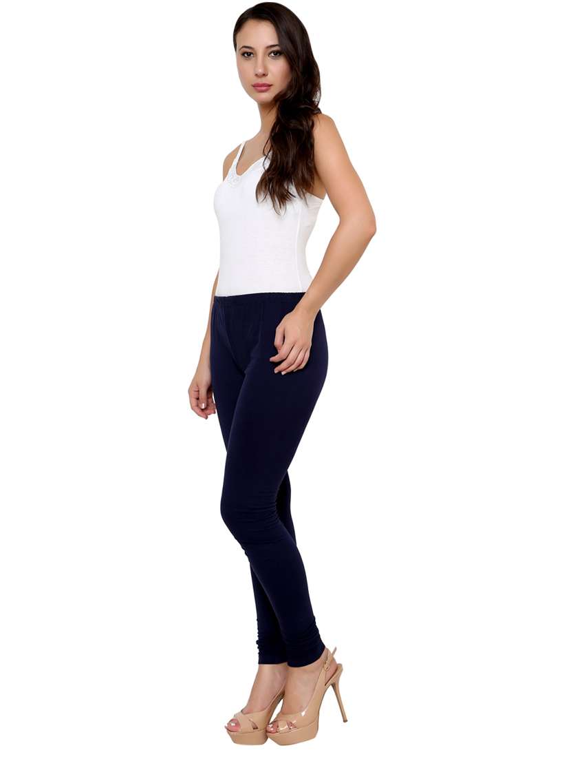 blue cotton blend leggings - 19694887 - Standard Image - 1