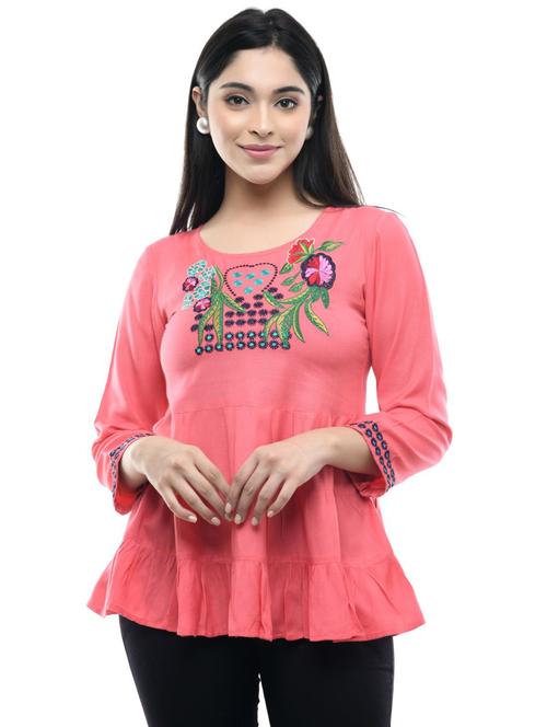 women's a line round neck top - 19695321 - Standard Image - 0