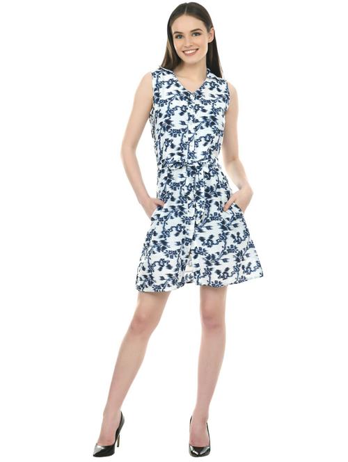women's fit & flare leaf print dress - 19695609 -  Standard Image - 0