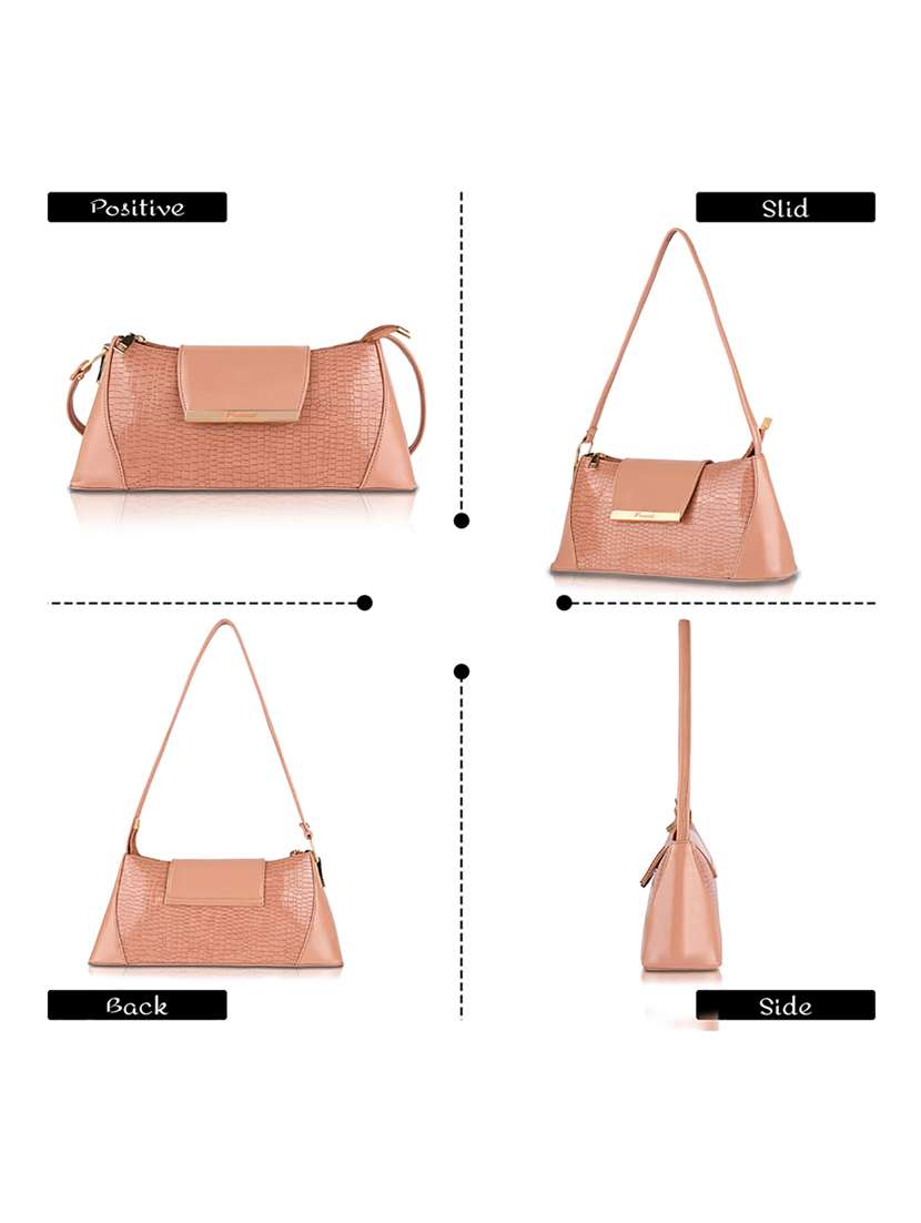 tan leatherette (pu) handbag - 19695695 -  Standard Image - 1