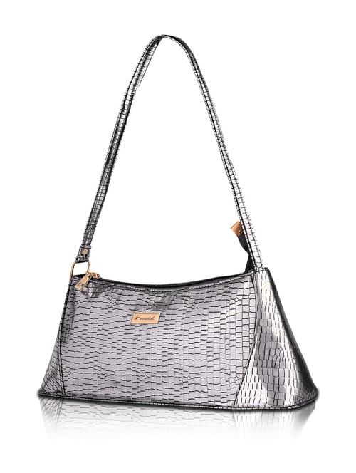 silver leatherette (pu) handbag - 19695700 -  Standard Image - 0