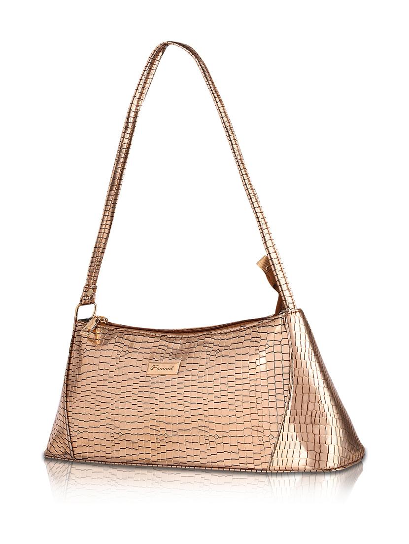 gold leatherette (pu) handbag - 19695702 - Zoom Image - 0