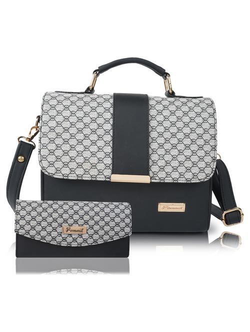 black leatherette (pu) sling bag - 19695715 -  Standard Image - 0