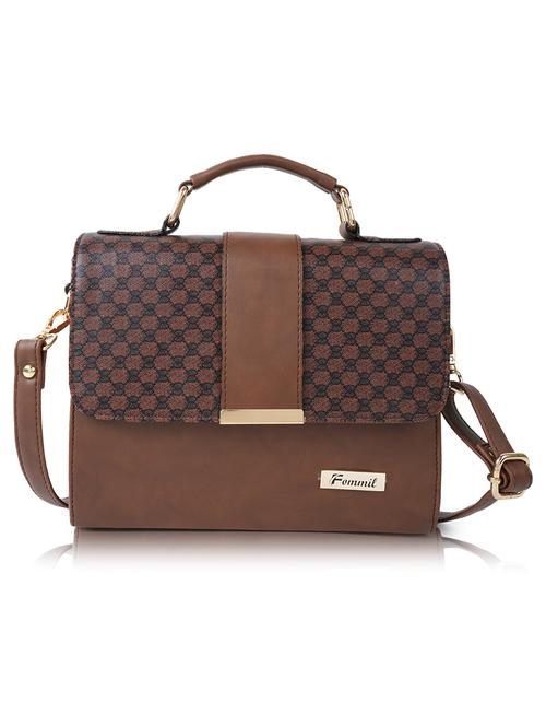 brown leatherette (pu) sling bag - 19695717 -  Standard Image - 0
