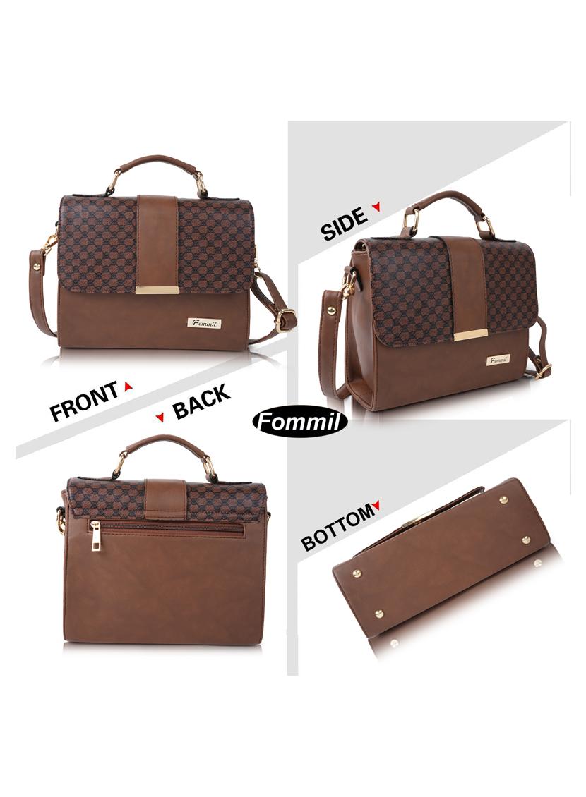 brown leatherette (pu) sling bag - 19695717 -  Standard Image - 1